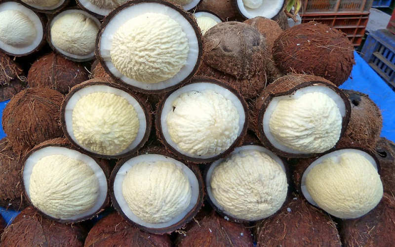 Mộng dừa có vị ngọt, giòn