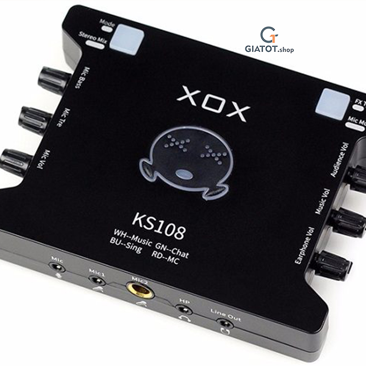 Sound Card XOX KS108 chuyên dùng cho thu âm, hát karaoke, Livestream
