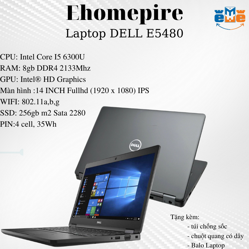 Laptop Dell 5480 i5 DDR 8gb SSD 256 siêu mạnh