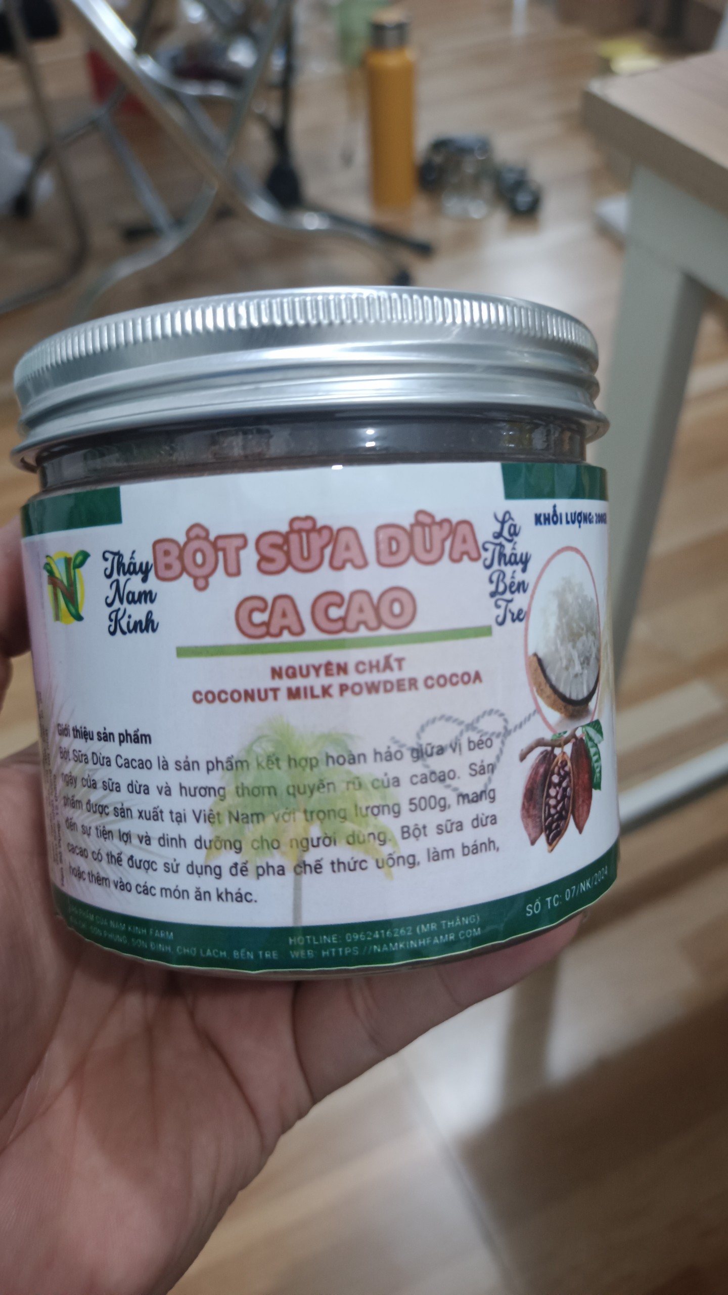 Bột Sữa Dừa Ca Cao Nam Kinh Hũ 200g Chính Hãng- Đặc Sản Bến Tre-Hoàn toàn nguyên chất, ngọt nhẹ